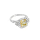 1.67CT Cushion Cut Yellow Diamond Ring