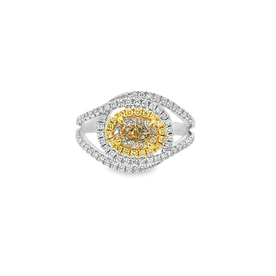 Fancy Yellow Oval Diamond Ring