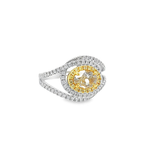 Fancy Yellow Oval Diamond Ring
