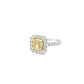 2.05CT Cushion Cut Yellow Diamond Ring