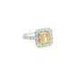 2.05CT Cushion Cut Yellow Diamond Ring