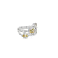 Multi-Cut Yellow Diamond Three Band Ring