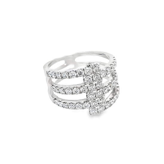 White Diamond Spiral Ring