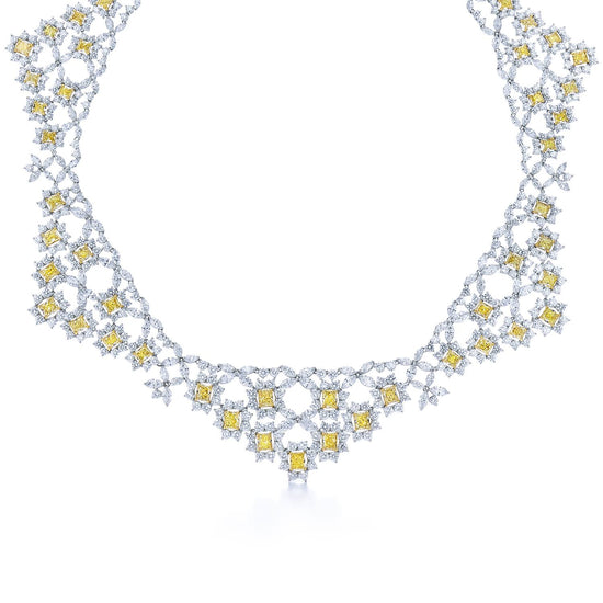 81CT Yellow and White Diamond Kwiat Necklace