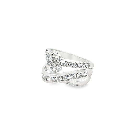 Triple Crossed Diamond Ring