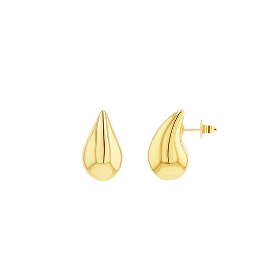 18KT Yellow Gold Small Teardrop Stud Earrings