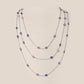 Layered Multicolor Pear Cut Sapphire Station Necklace