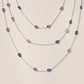 Layered Multicolor Pear Cut Sapphire Station Necklace