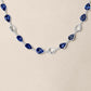 Pear Cut White and Blue Sapphire Necklace
