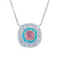 Brandon Boswell Purplish-Pink Diamond and Paraiba Halo Pendant