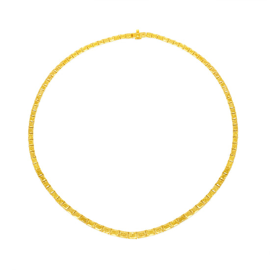 Fancy Yellow Diamond Tennis Necklace
