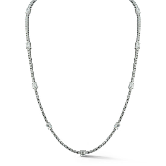 Tennis Necklace with Alternating Multi-Shape Diamonds