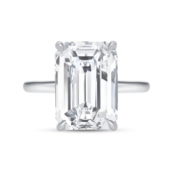 7CT Emerald Cut Diamond Solitaire Ring