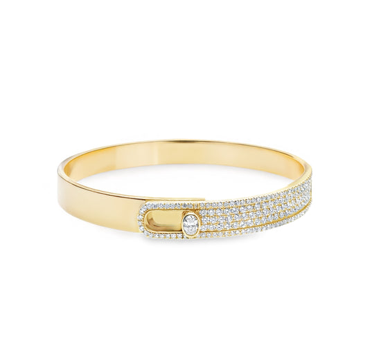 White Diamond Pave Overlap Bracelet