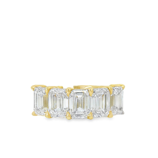 5 Stone Emerald Cut Diamond Ring