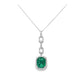 Oval Cut Emerald and Diamond Halo Pendant