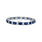 Alternating Emerald Cut Sapphire & Diamond Tennis Bracelet