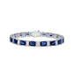 Alternating Emerald Cut Sapphire & Diamond Tennis Bracelet