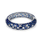 Mixed Cut Sapphire and White Diamond Bangle