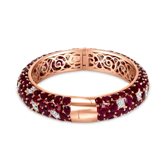 Ruby and Diamond Bangle Bracelet