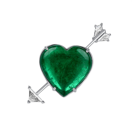 Emerald Heart Brooch