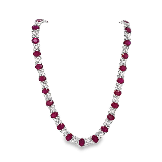 Burmese Ruby and Diamond Necklace