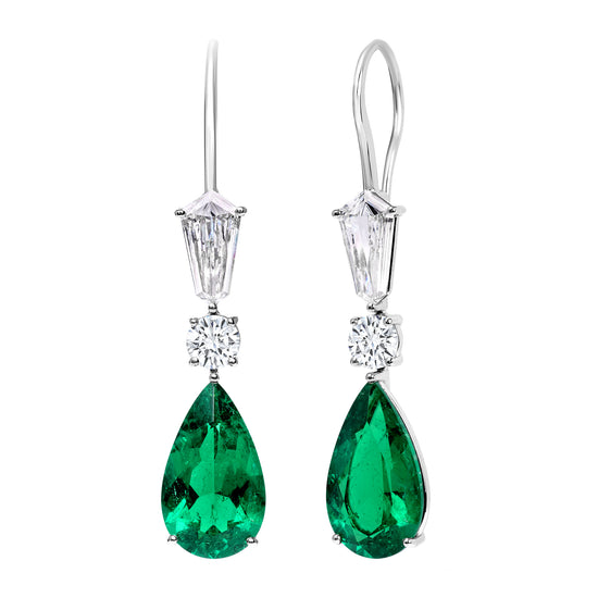 12.01CT Emerald Drop Earrings