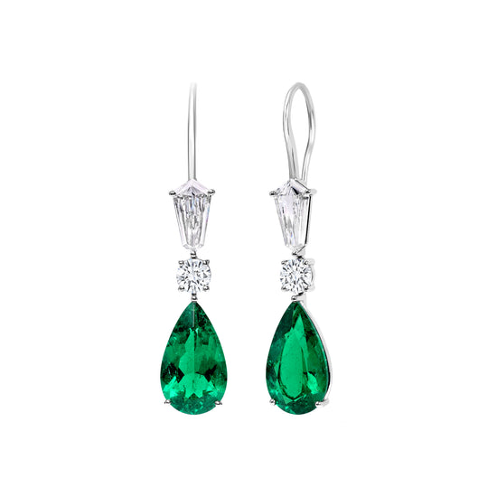 12.01CT Emerald Drop Earrings
