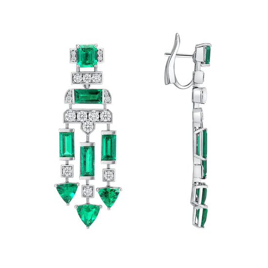 12CT Emerald Dangling Earrings