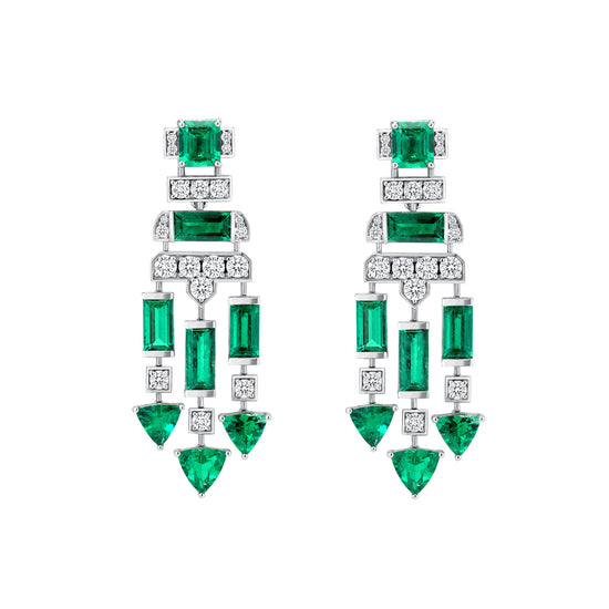 12CT Emerald Dangling Earrings