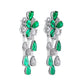 Emerald Flower and Dangle Earrings