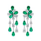 Emerald Flower and Dangle Earrings