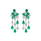 Emerald Flower and Dangle Earrings