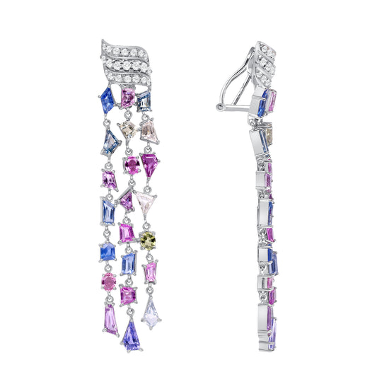 Multi-Color Sapphire Earrings