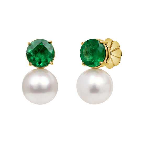 Emerald and Pearl Earrings