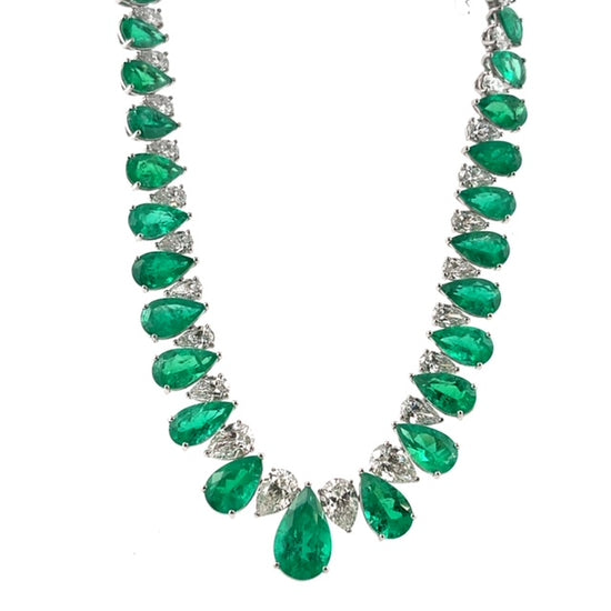 Pear Shape Emerald Necklace