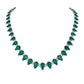 Pear Shaped Emerald and Emerald Cut Diamond Necklace