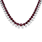 Hear Shaped Ruby onand Pear Shaped Diamond Necklace