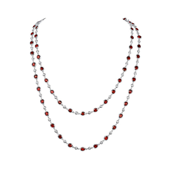 Ruby and Diamond by the Yard Necklace