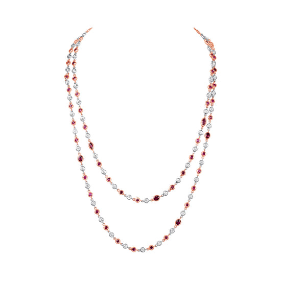 Ruby and Diamond by the Yard Necklace