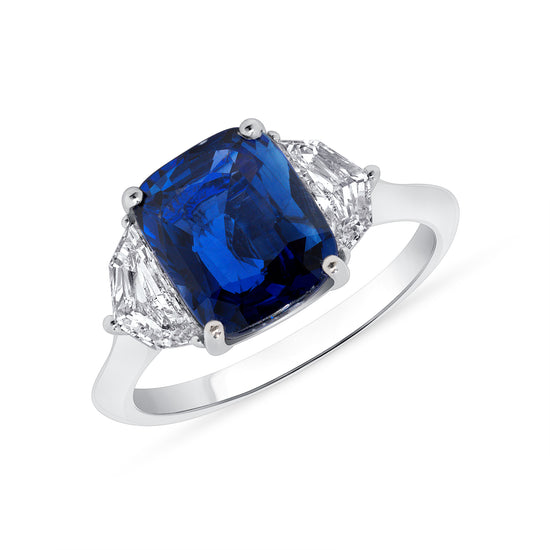 3CT Cushion Cut Sapphire Ring