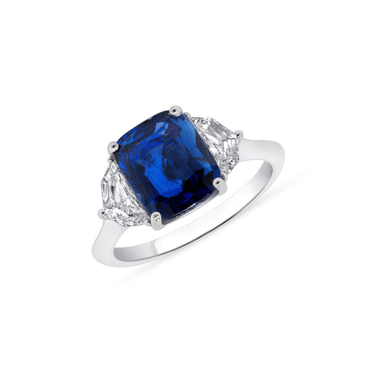 3CT Cushion Cut Sapphire Ring