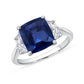 4CT Cushion Cut Sapphire Ring