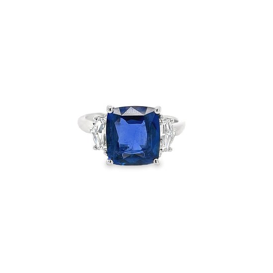 4CT Cushion Cut Sapphire Ring