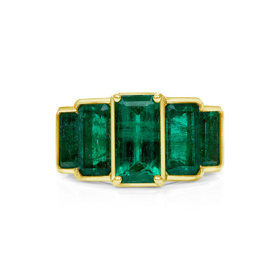 Large Bezel Set Emerald Ring