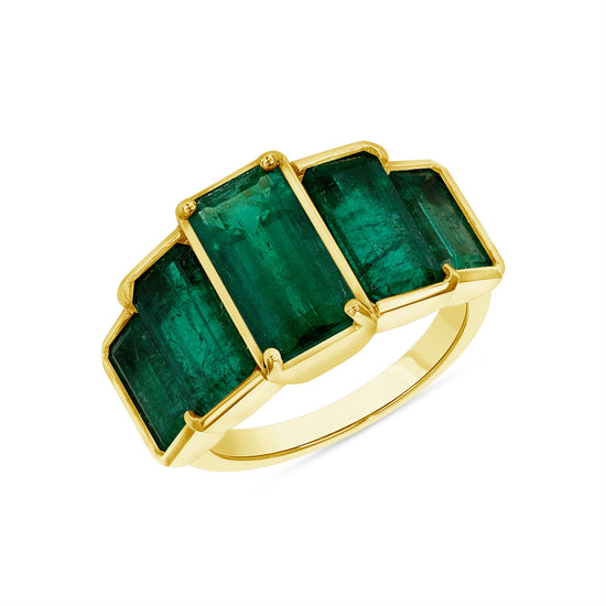 Large Bezel Set Emerald Ring