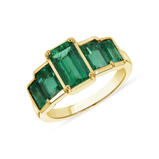 Yellow Gold Bezel Set Emerald Ring