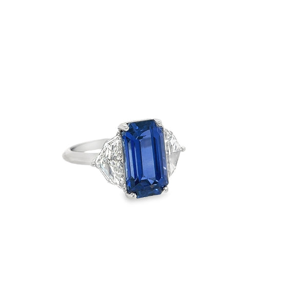 5CT Emerald Cut Sapphire Ring