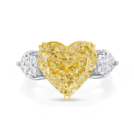 Fancy Yellow Heart Shaped Diamond Ring