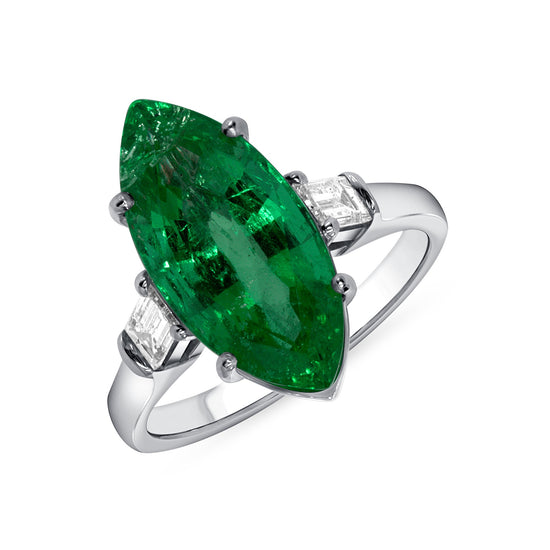 Marquise Cut Emerald Ring